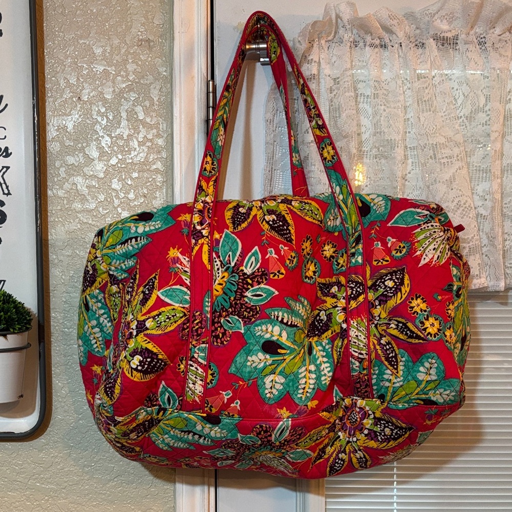 Vera Bradley Floral Red Weekender Bag